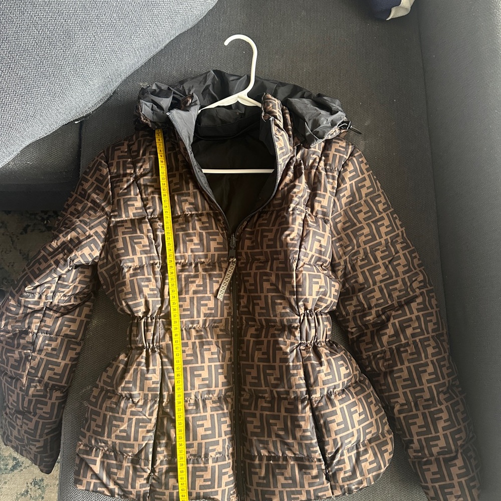 Fendi Women's Black and Brown Monogram Puffer Jacket - Picture 8 of 8